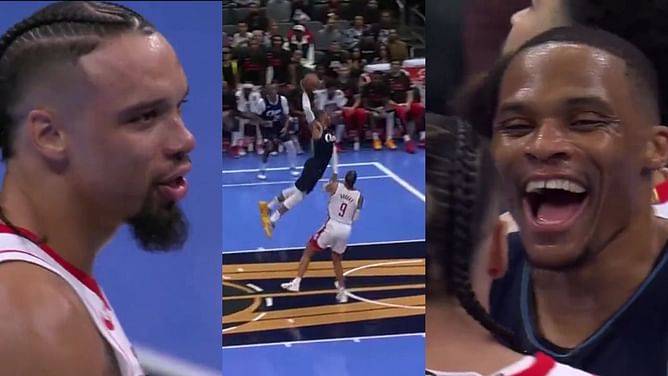 "You got no bounce": Dillon Brooks chirps at Russell Westbrook after failed poster attempt