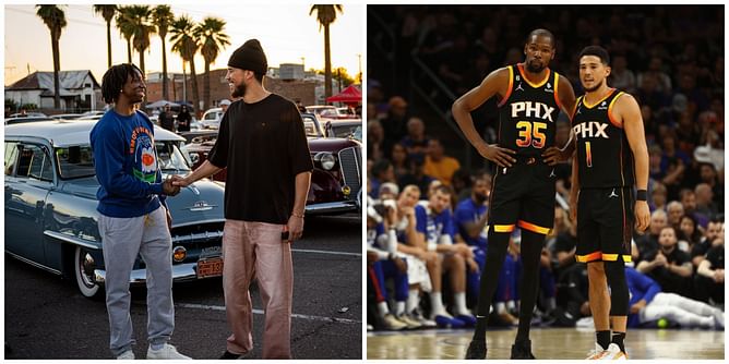 In Photos: Devin Booker flexes another custom whip from his $500,000 car collection alongside Kevin Durant ahead of game vs Lakers