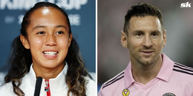 "Lionel Messi maybe some 1 on 1? - Leylah Fernandez shows off soccer skills