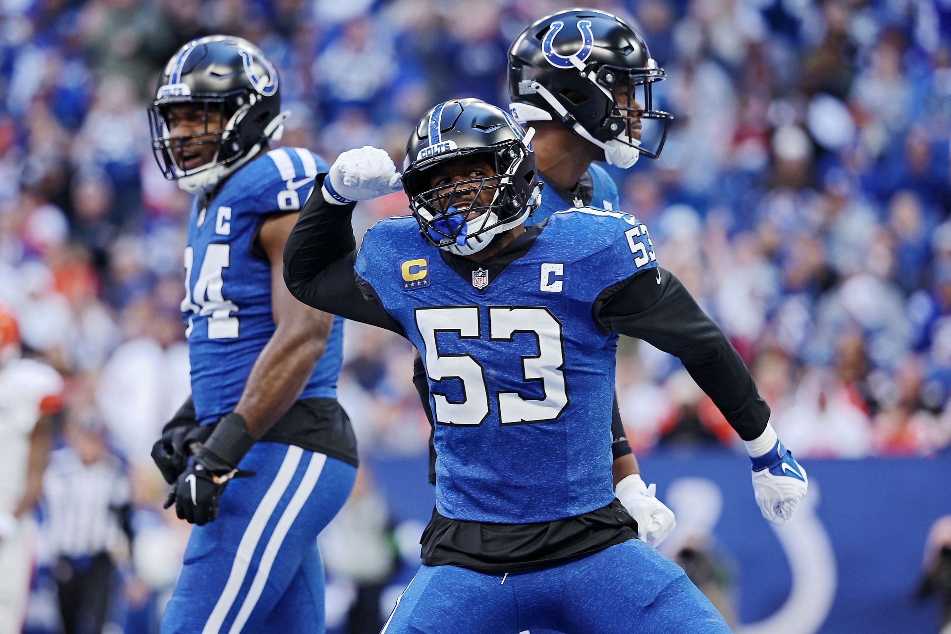 Shaquille Leonard during Cleveland Browns v Indianapolis Colts