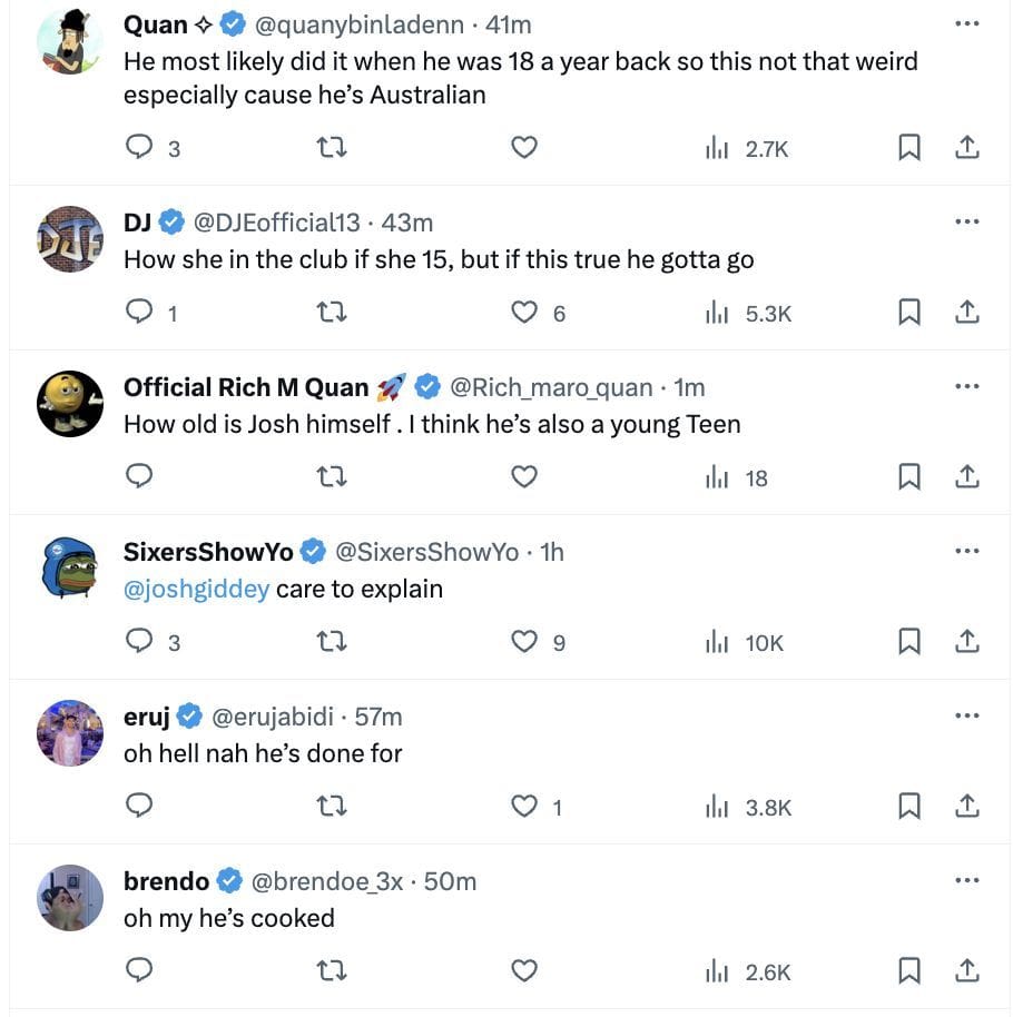 What is the age of consent in Oklahoma? Josh Giddey's alleged leaked video leaves fans worried