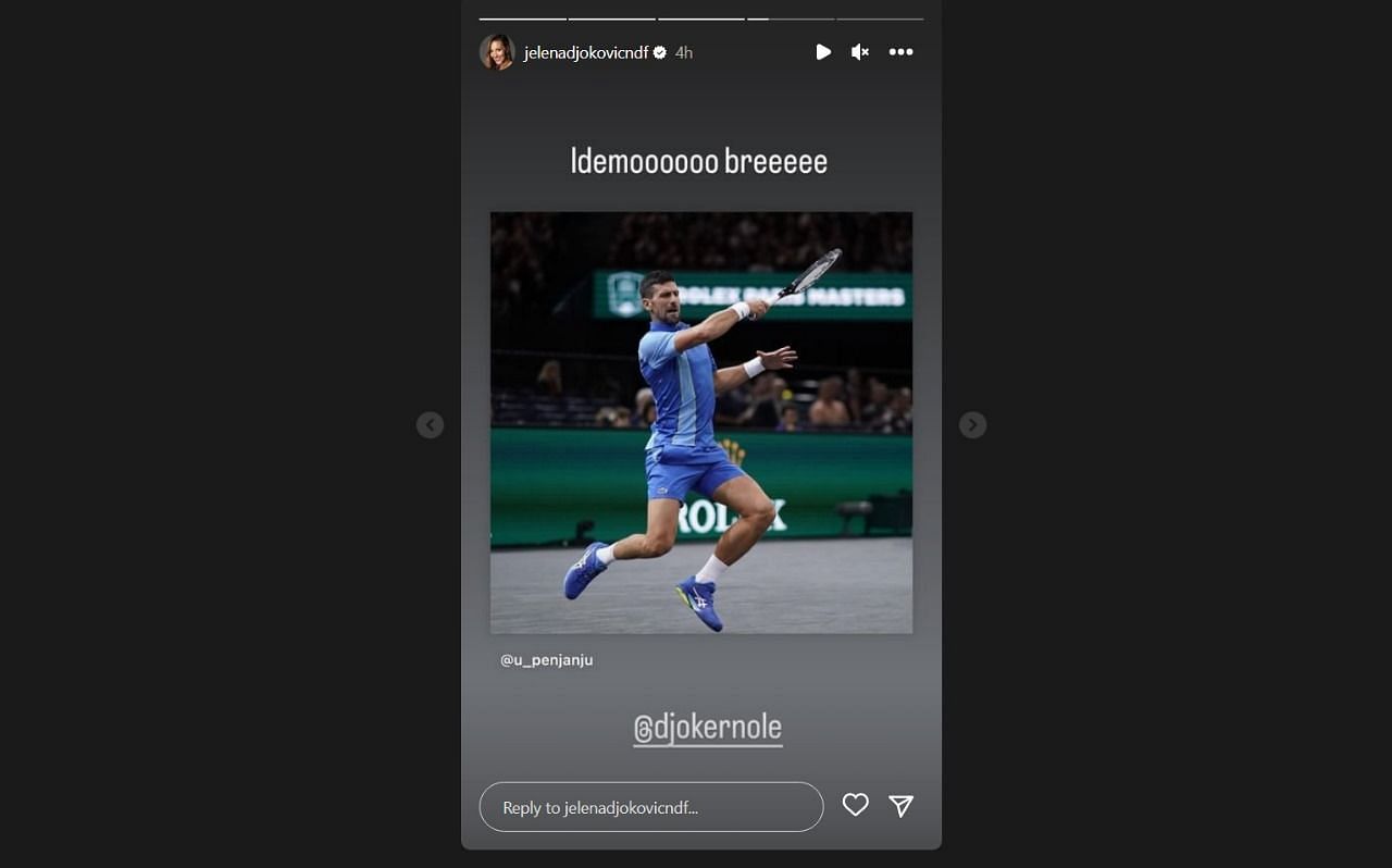 Jelena Djokovic via Instagram stories