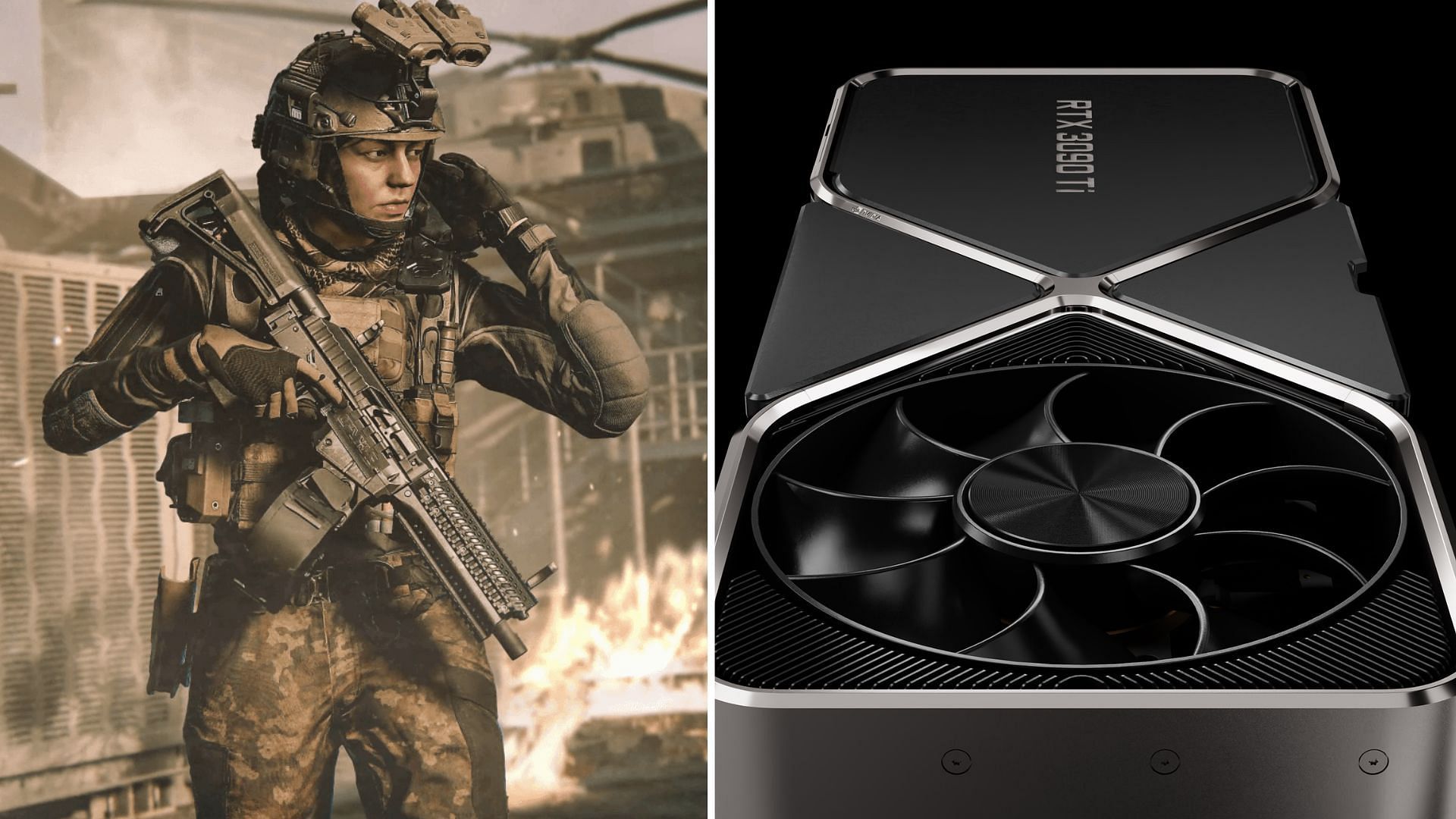 The RTX 3090 can play Modern Warfare 3 at 4K (Image via Nvidia and Activision)