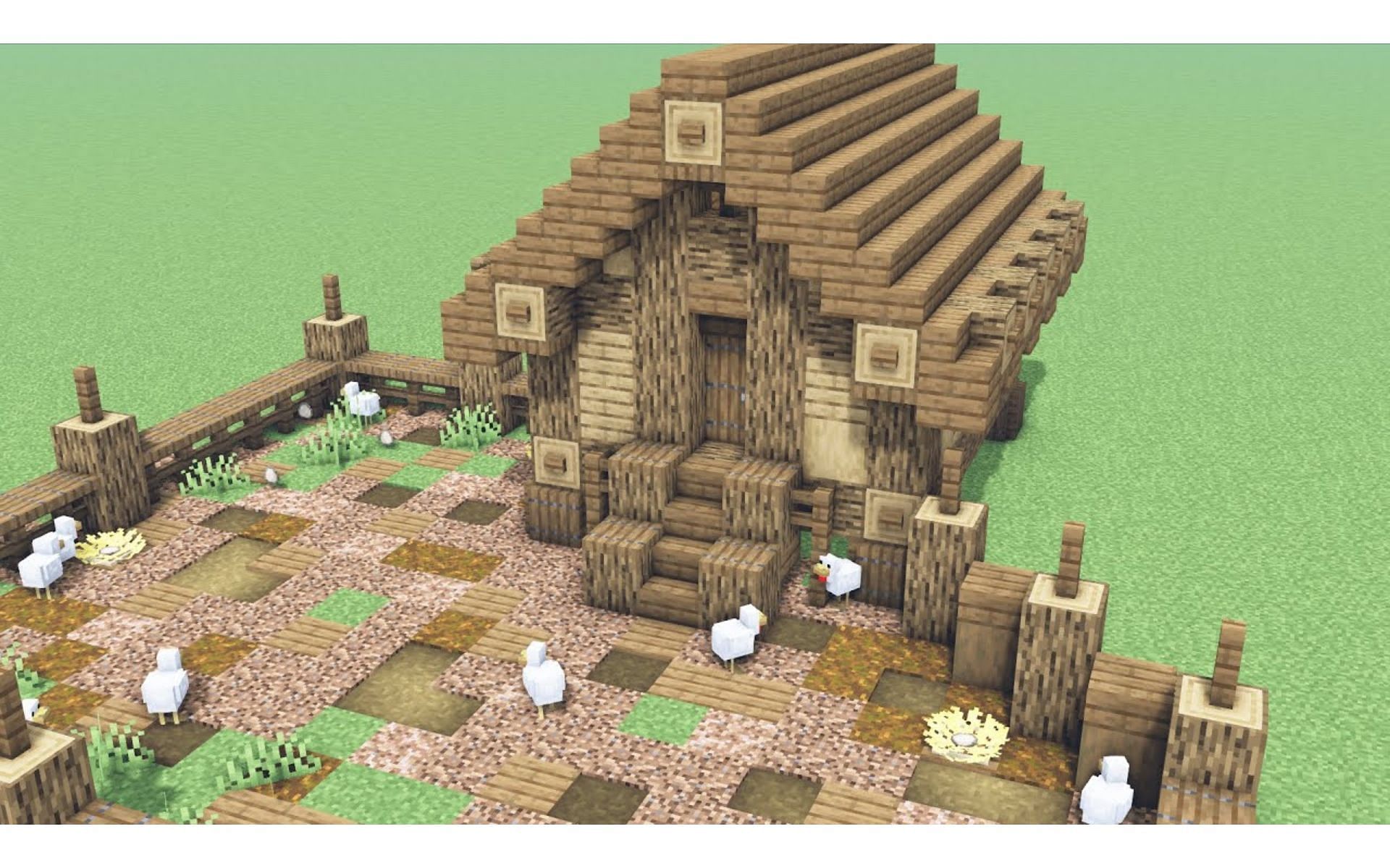 Chicken coops can be made out of different materials to suit many builds. (Image via YouTube/Sekai)