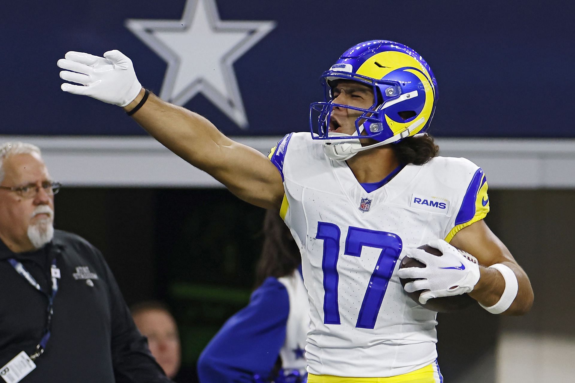 Puka Nacua during Los Angeles Rams v Dallas Cowboys