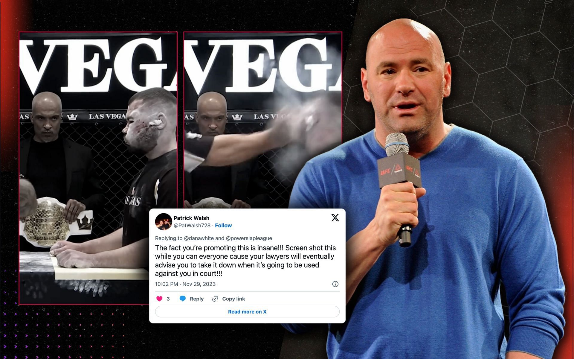 Dana White criticised for Slap Fight promotion. [Image credits: @DanaWhite on X]