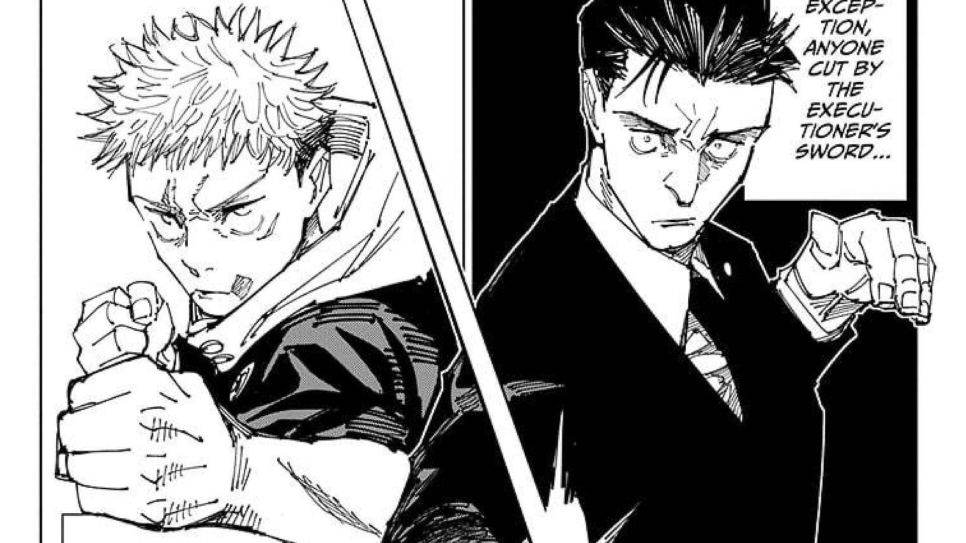 Yuji vs. Higuruma in Jujutsu Kaisen manga (Image via Akutami Gege/Shueisha)