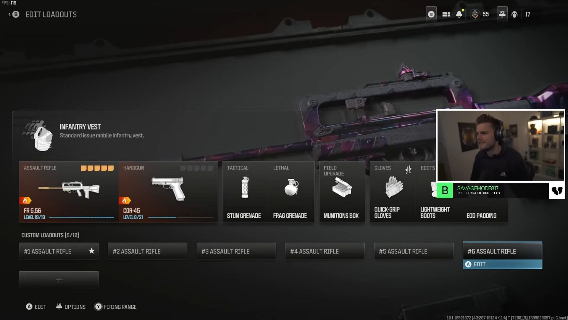 FR 5.56 Class Setup in Modern Warfare 3 (Image via youtube.com/@BennyCentral and Activision)