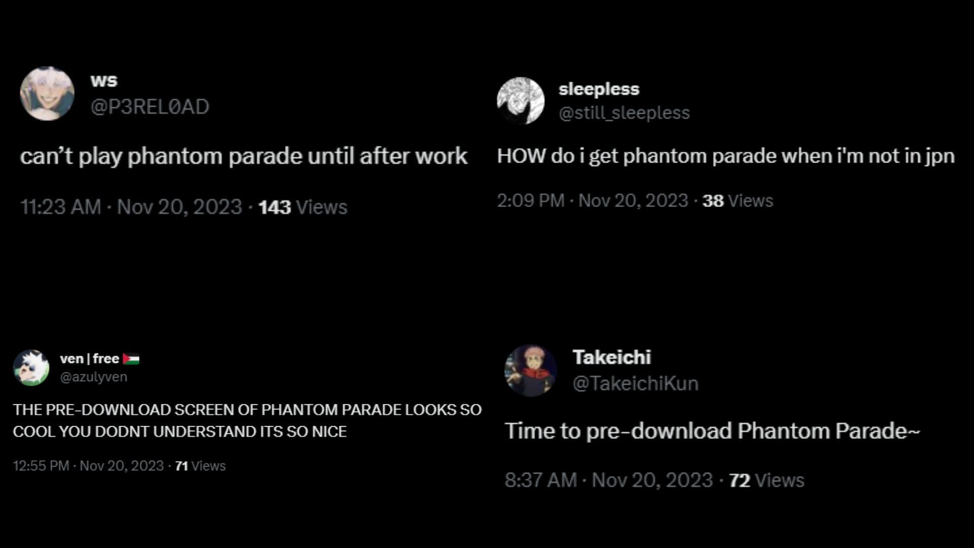 Fan reaction to Jujutsu Kaisen: Phantom Parade&#039;s release (Image via Sportskeeda)
