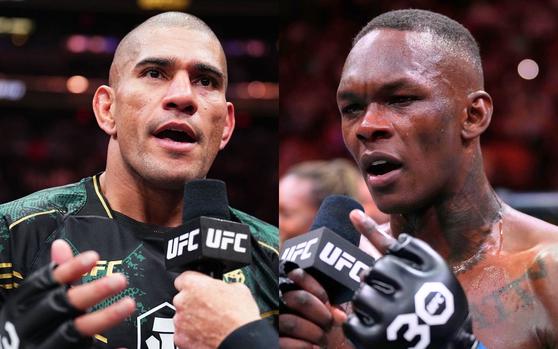 Alex Pereira at UFC 295 (left) and Israel Adesanya (right) [Images Courtesy: @GettyImages]