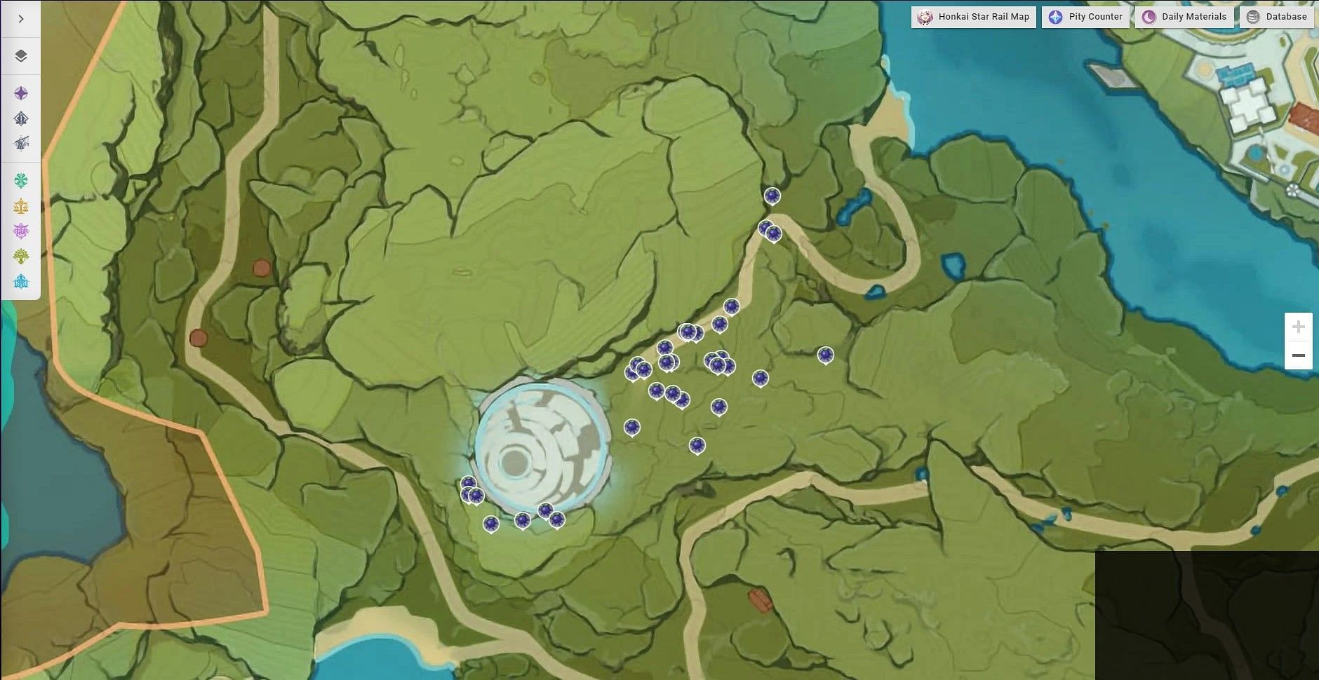Wolfhook locations in Wolvendom (Image via Genshin Impact Interactive Map)
