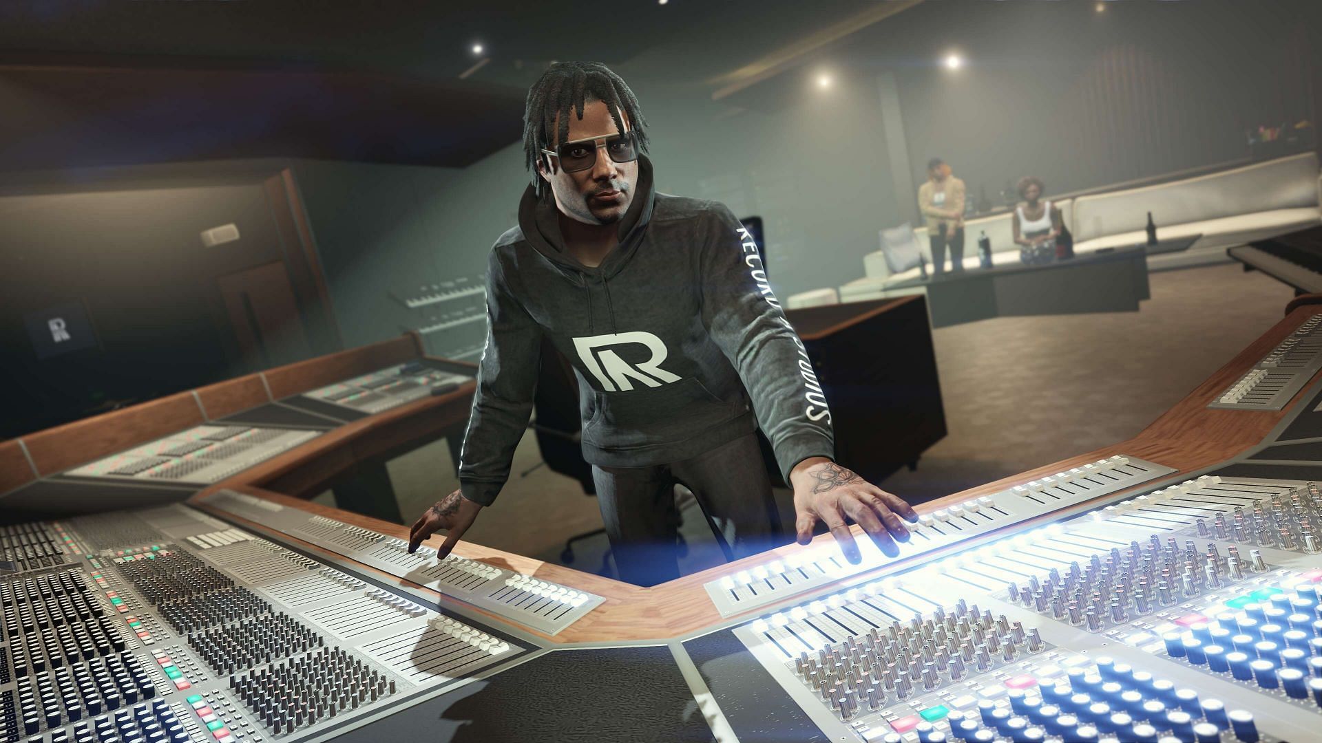 This is the Record A Studio Hoodie you could unlock via Career Progress (Image via Rockstar Games)