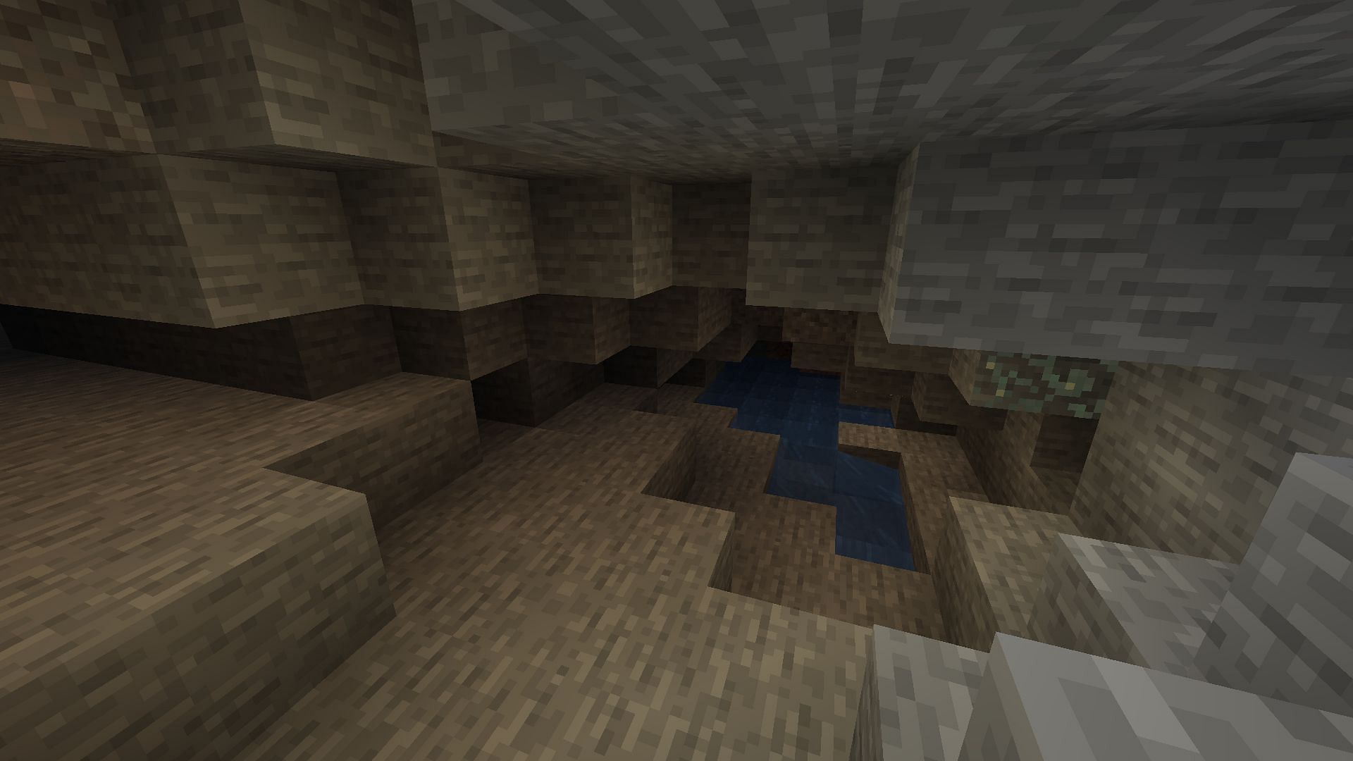 Caves have no limits and can be explored freely from an island in Minecraft (Image via Mojang)