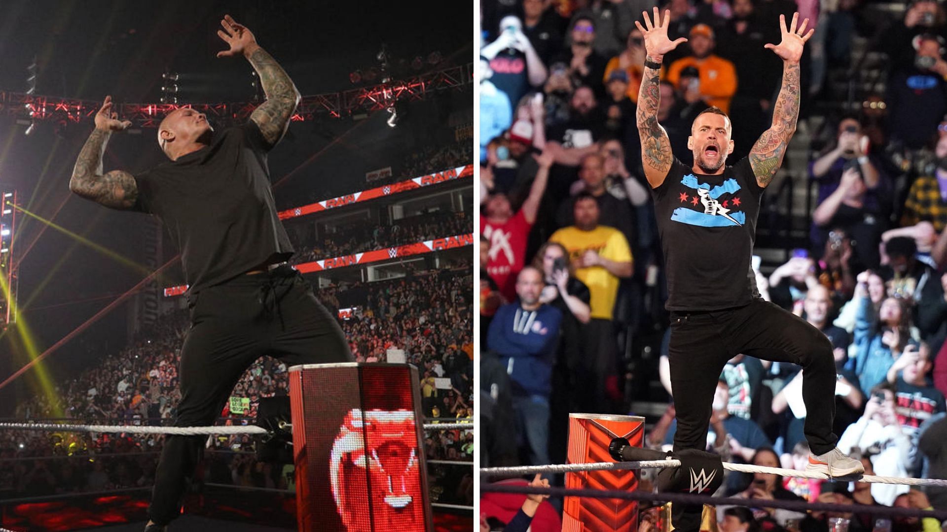 Randy Orton on the left and CM Punk on the right