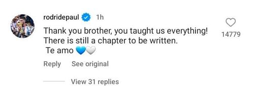 Rodrigo de Paul's comment