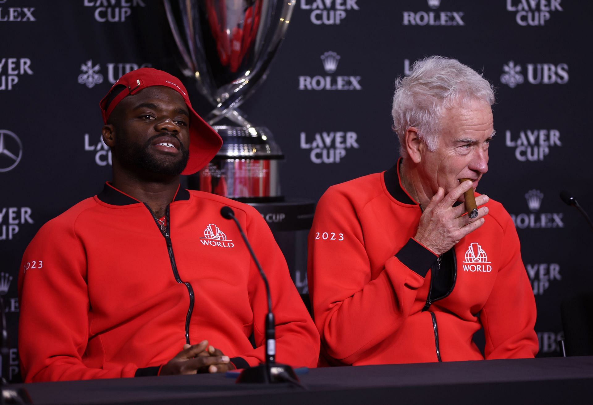 John McEnroe and Frances Tiafoe after Team World&#039;s Laver Cup