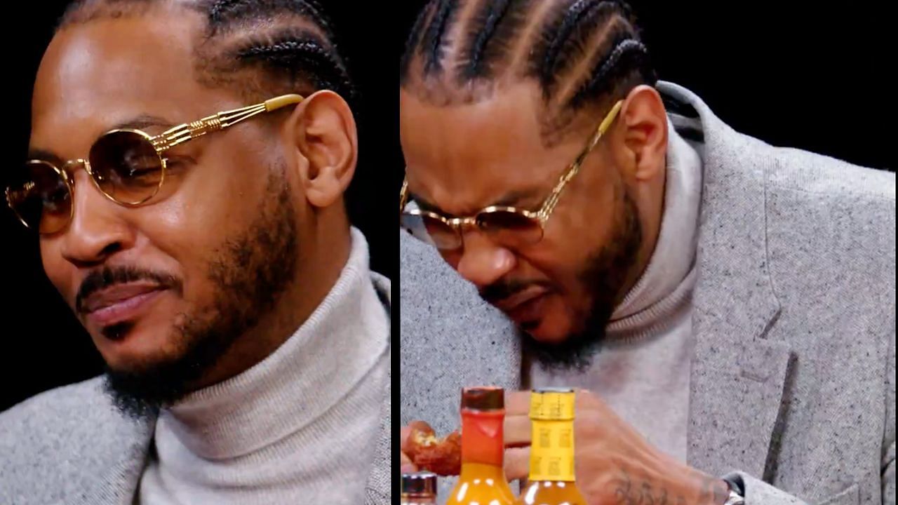 Carmelo Anthony joined Hot Ones to eat wings and talk sports