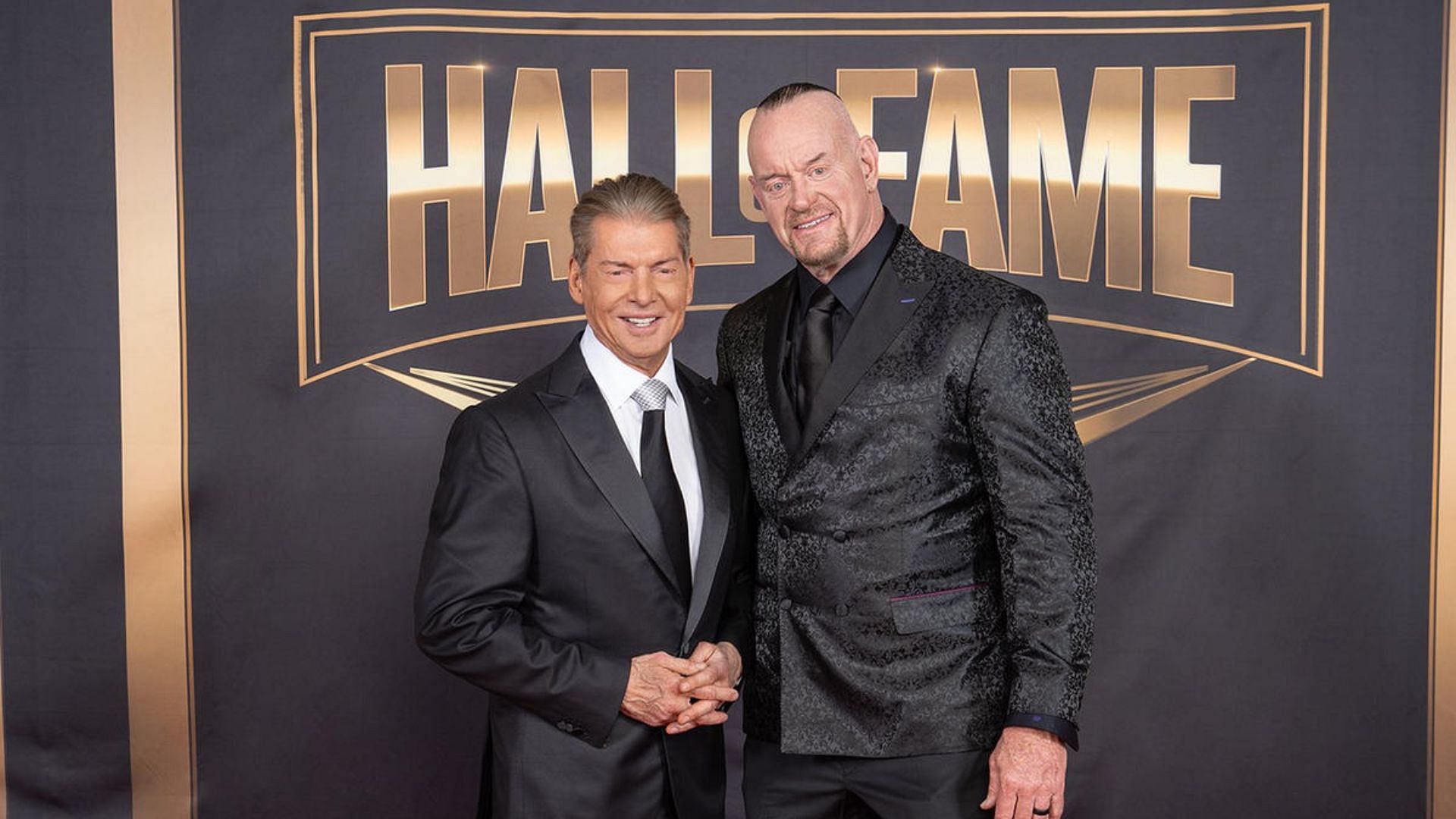 Vince McMahon (left) and The Undertaker (right) at the 2022 WWE Hall of Fame