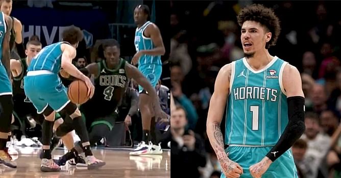 Watch: LaMelo Ball makes Jrue Holiday touch earth with nasty crossover