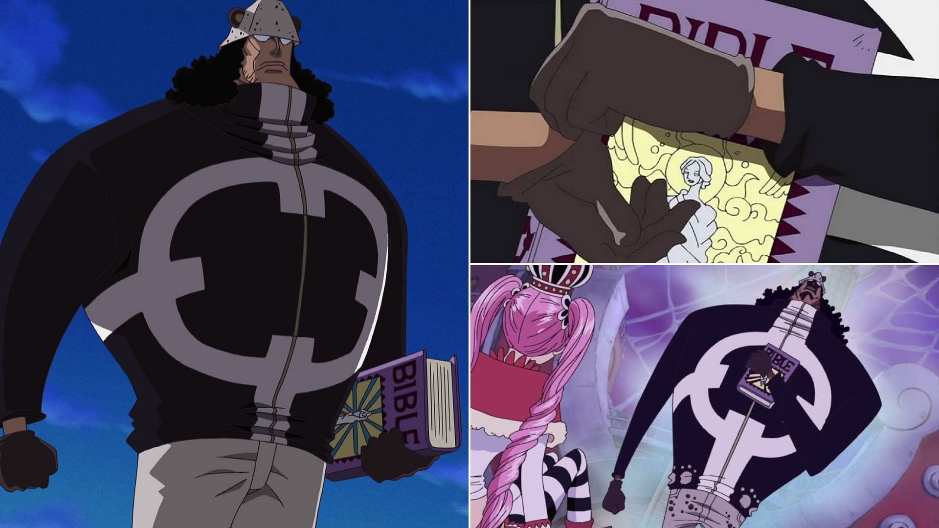 Kuma&#039;s Bible-like book (Image via Toei Animation, One Piece)