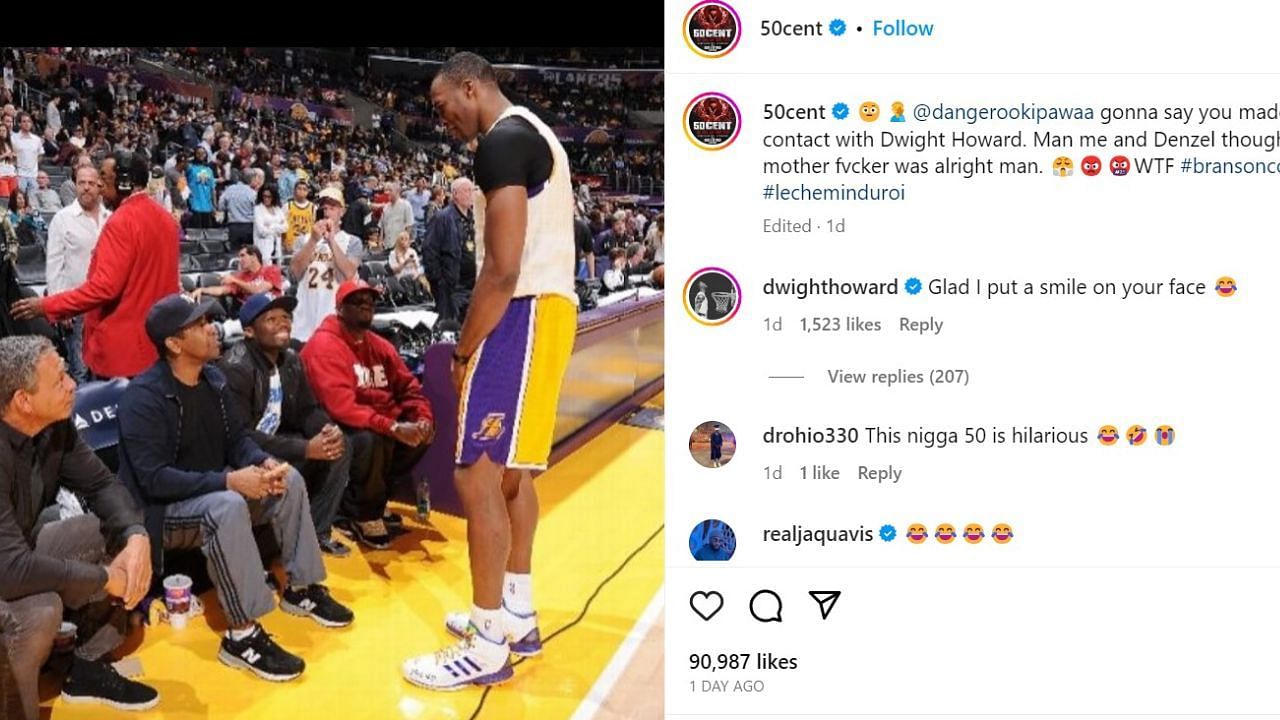 50 Cent trolled Dwight Howard via an Instagram post.