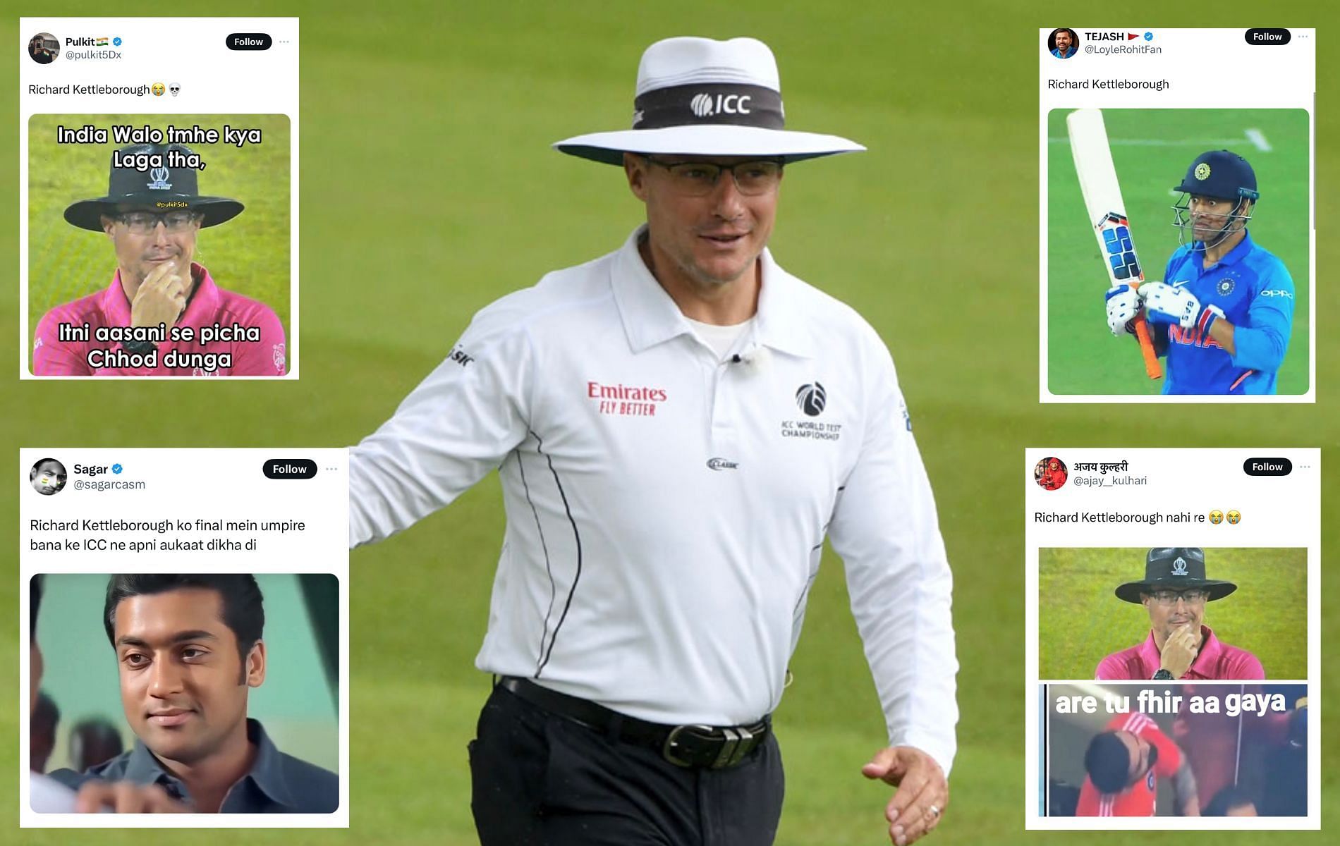Richard Kettleborough and Richard Illingworth to be on-field officials in 2023 World Cup final. (Pics: X)
