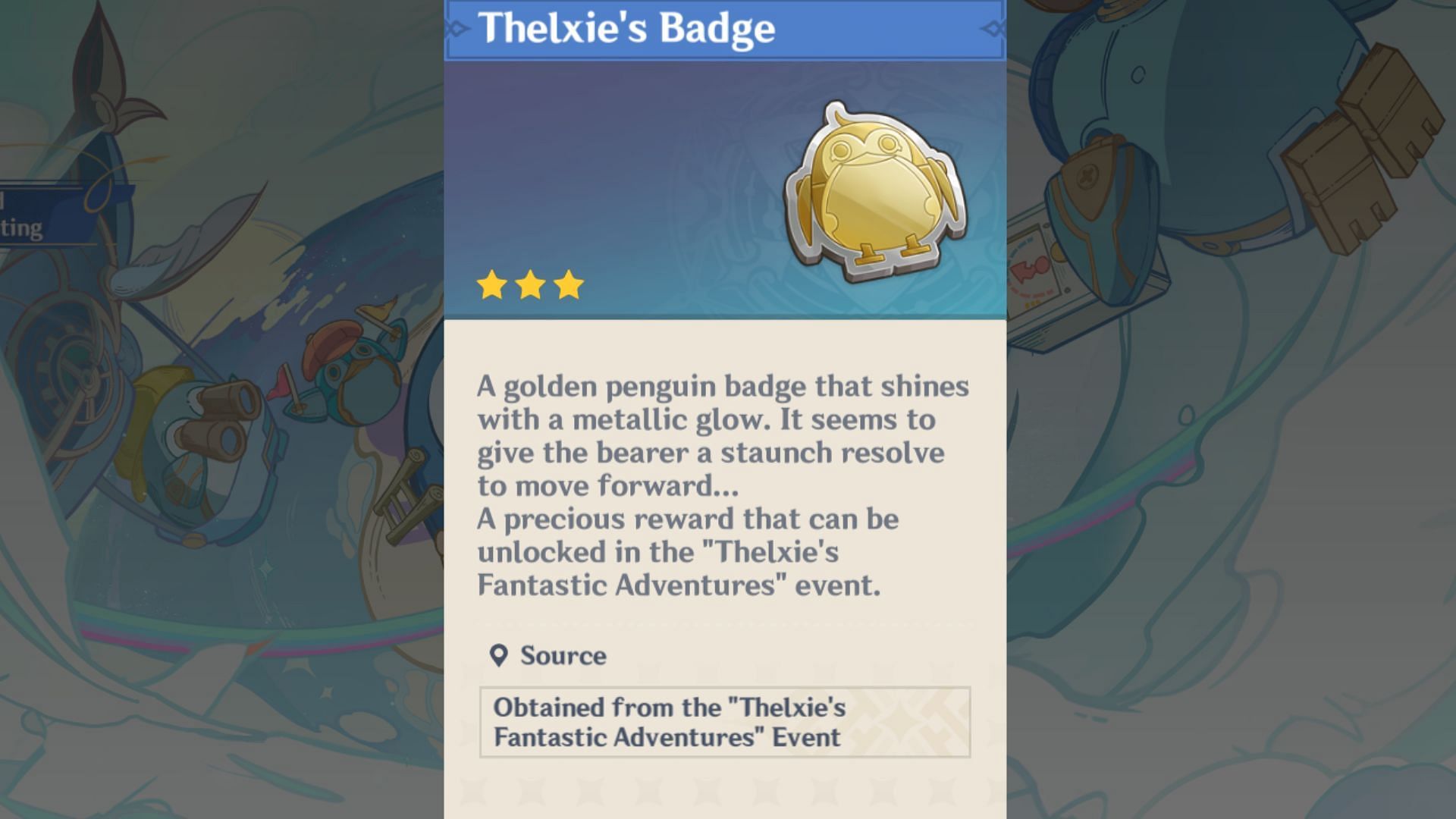 Thelxie&#039;s Badges: Event Currency (Image via HoYoverse)