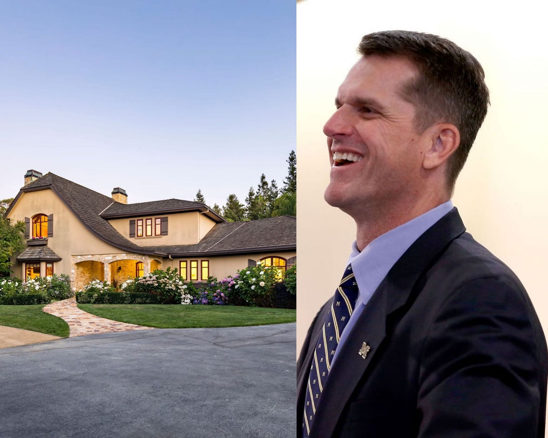 Michigan coach Jim Harbaugh and his home 