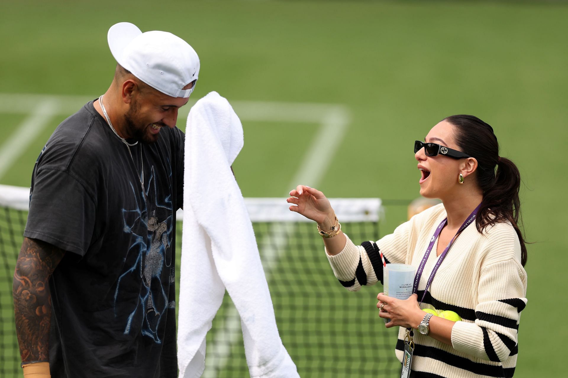 Nick Kyrgios with his girlfriend Costeen Hatzi: The Championships - Wimbledon 2023