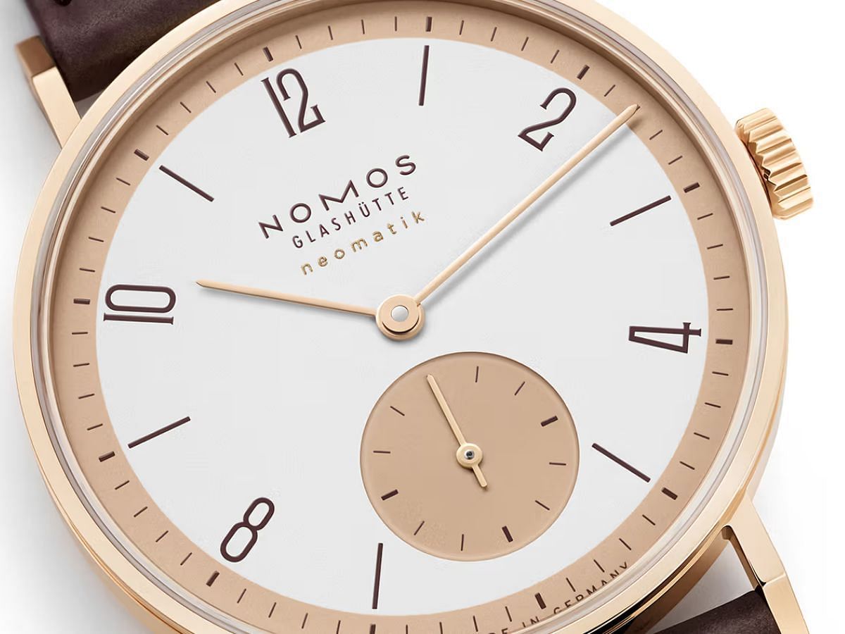 NOMOS Tangente Rose Gold watch (Image via official brand website)