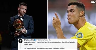 "The biggest name in the history" - Fans react as Cristiano Ronaldo's post-game tweet gets more likes than Lionel Messi's Ballon d'Or announcement