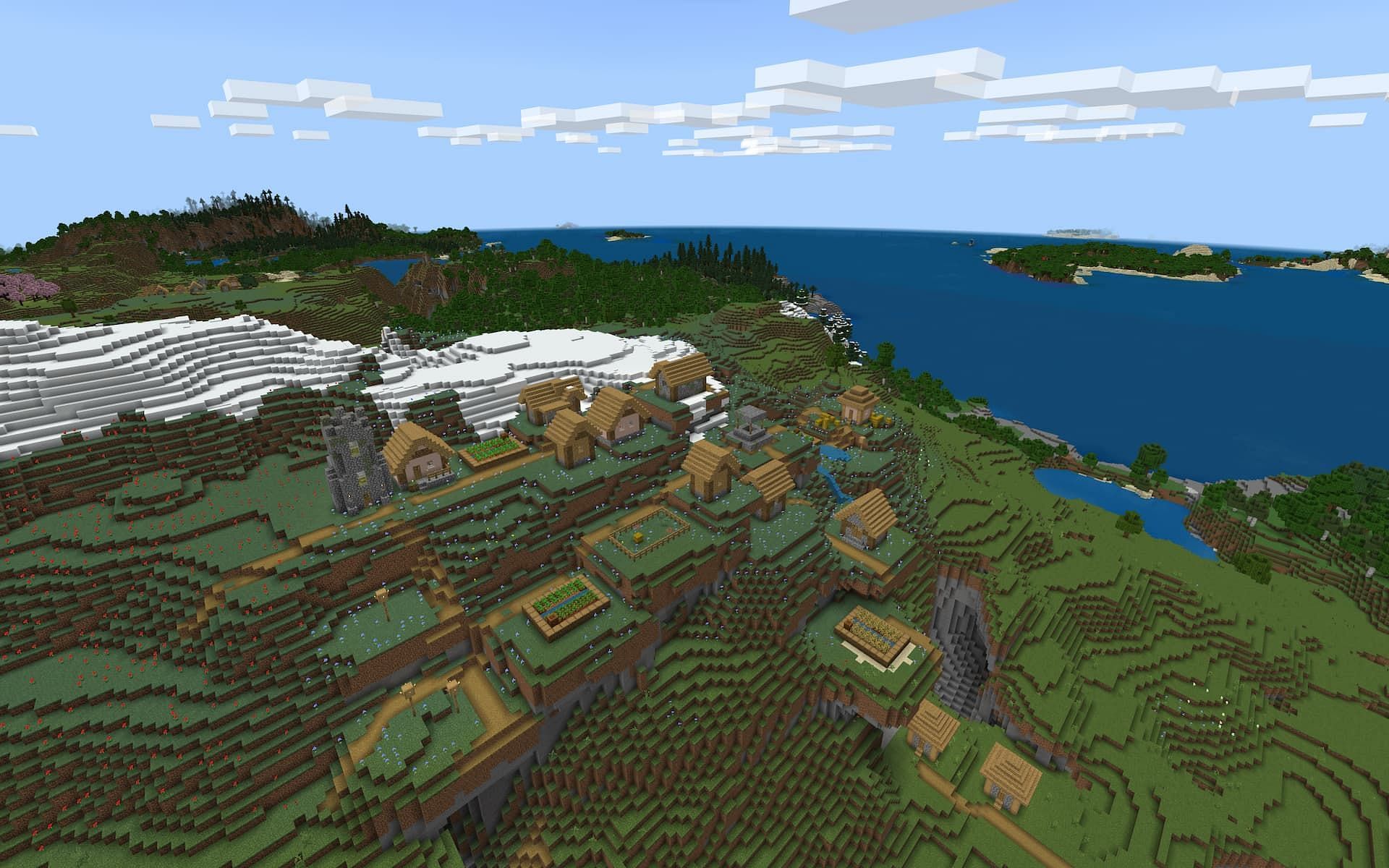 Take to the sea or explore the icy cliffs (Image via Mojang)