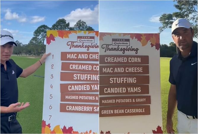 WATCH: Collin Morikawa and Scottie Scheffler reveal their top Thanksgiving side dishes