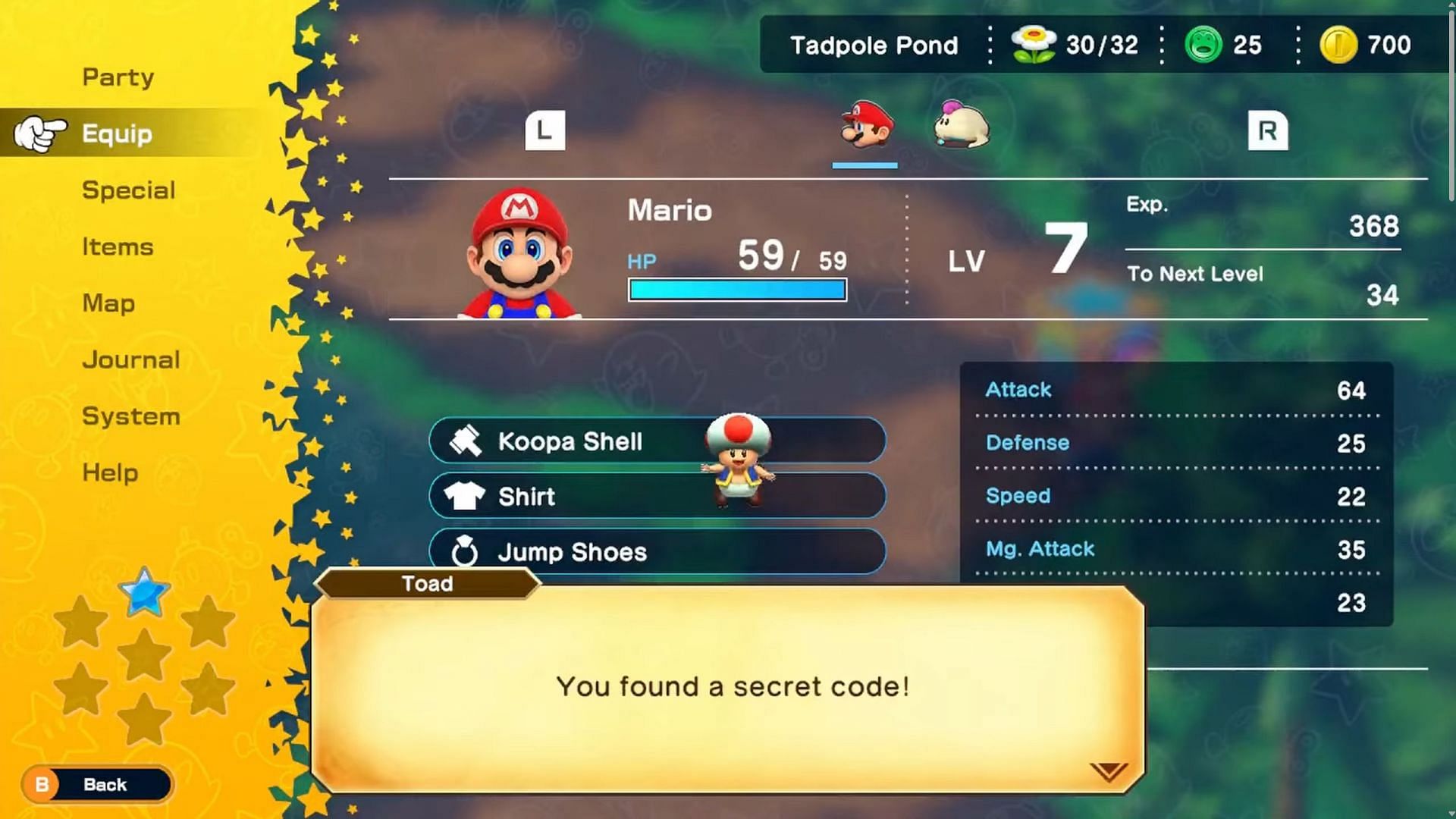 A toad should appear if you have entered the code correctly. (Image via X: @PSIBEP)