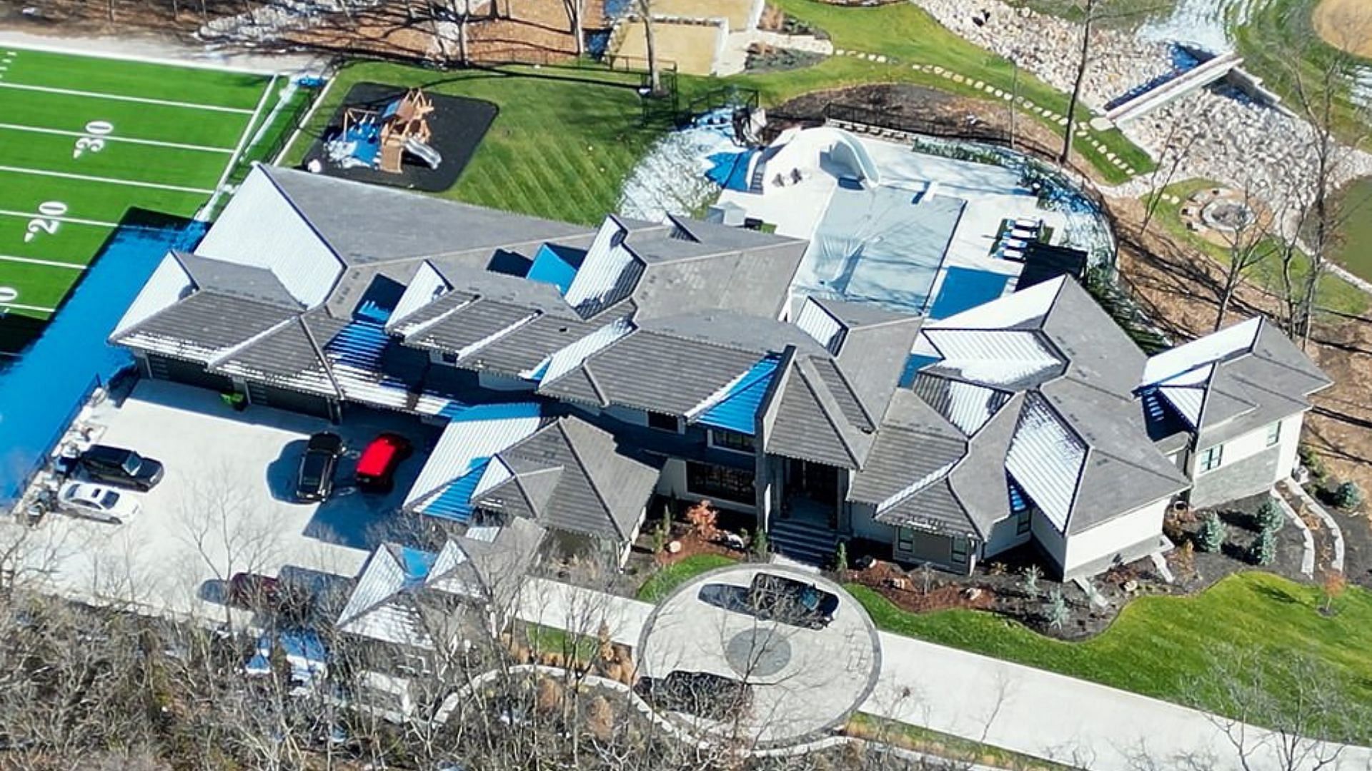 Overhead view of Mahomes&#039; mansion. Credit: Daily Mail