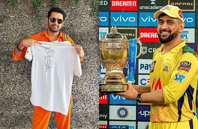 "EXTRAORDINARY gift from an EXTRAORDINARY MAN" - Tollywood Actor Nithiin after getting MS Dhoni's autograph on a T-shirt