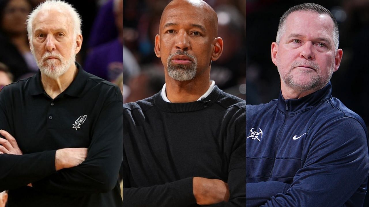 Gregg Popovich, Monty Williams, Michael Malone (L-R)