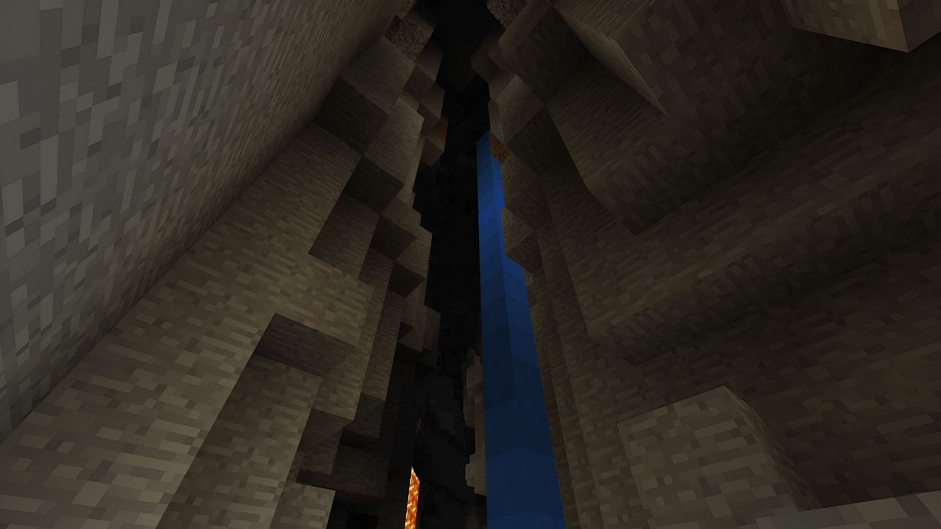 Les grottes et les ravins peuvent fournir un accès rapide au minerai de diamant sans nécessiter beaucoup d'exploitation minière (Image via Mojang)