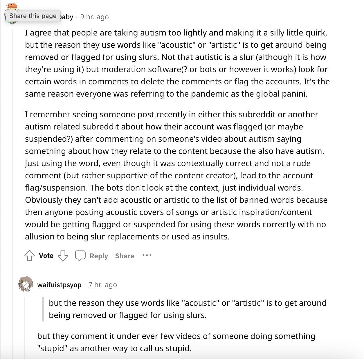 Social media users speak out against the TikTok trend as many claimed that it makes fun of autistic people. (Image via Reddit)