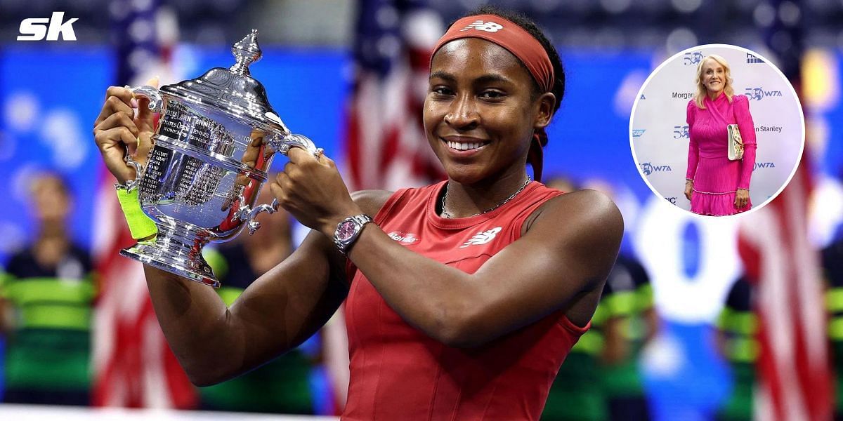 Tracy Austin (inset) and Coco Gauff