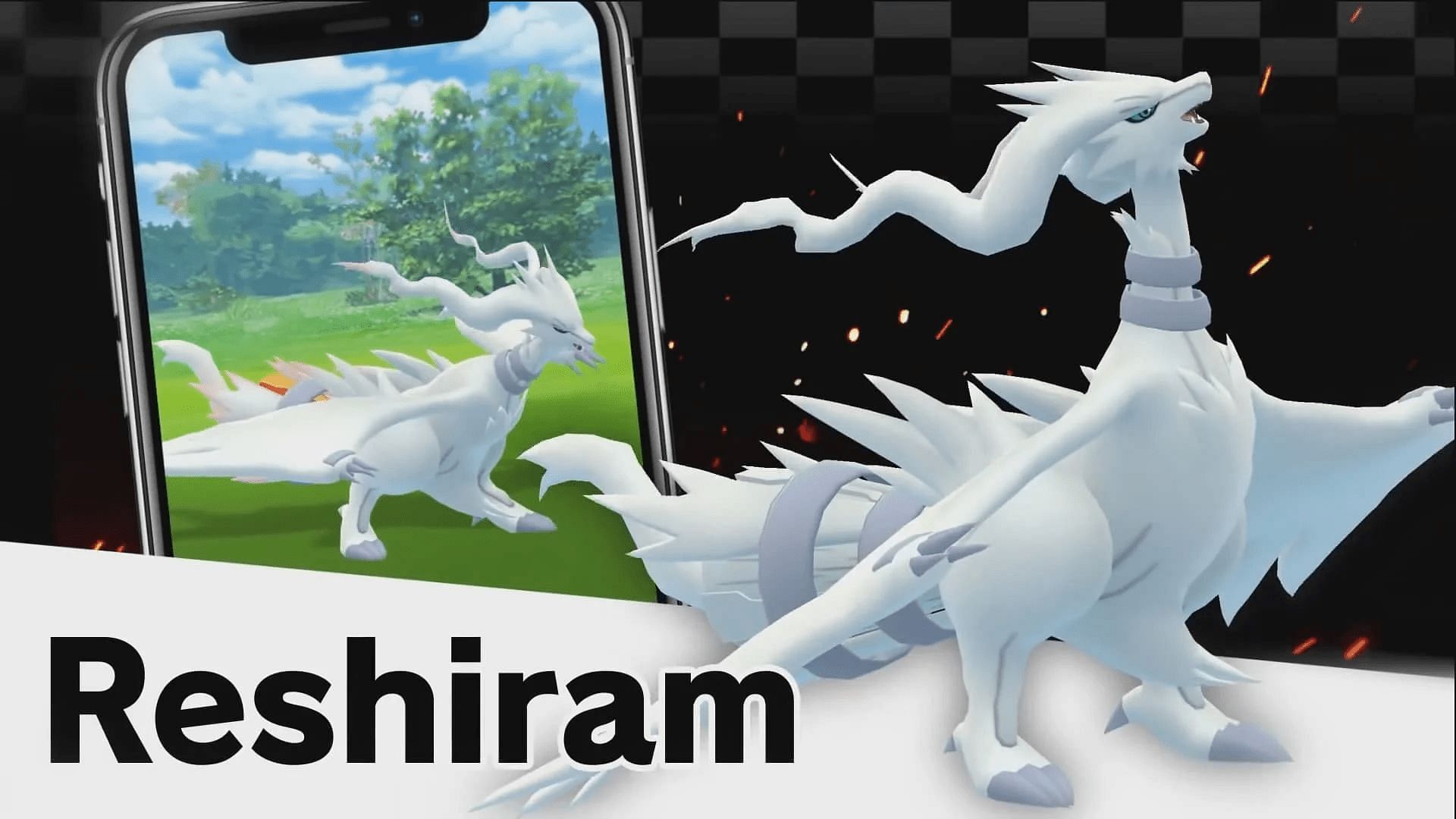 Reshiram in its Pokemon GO announcement trailer.