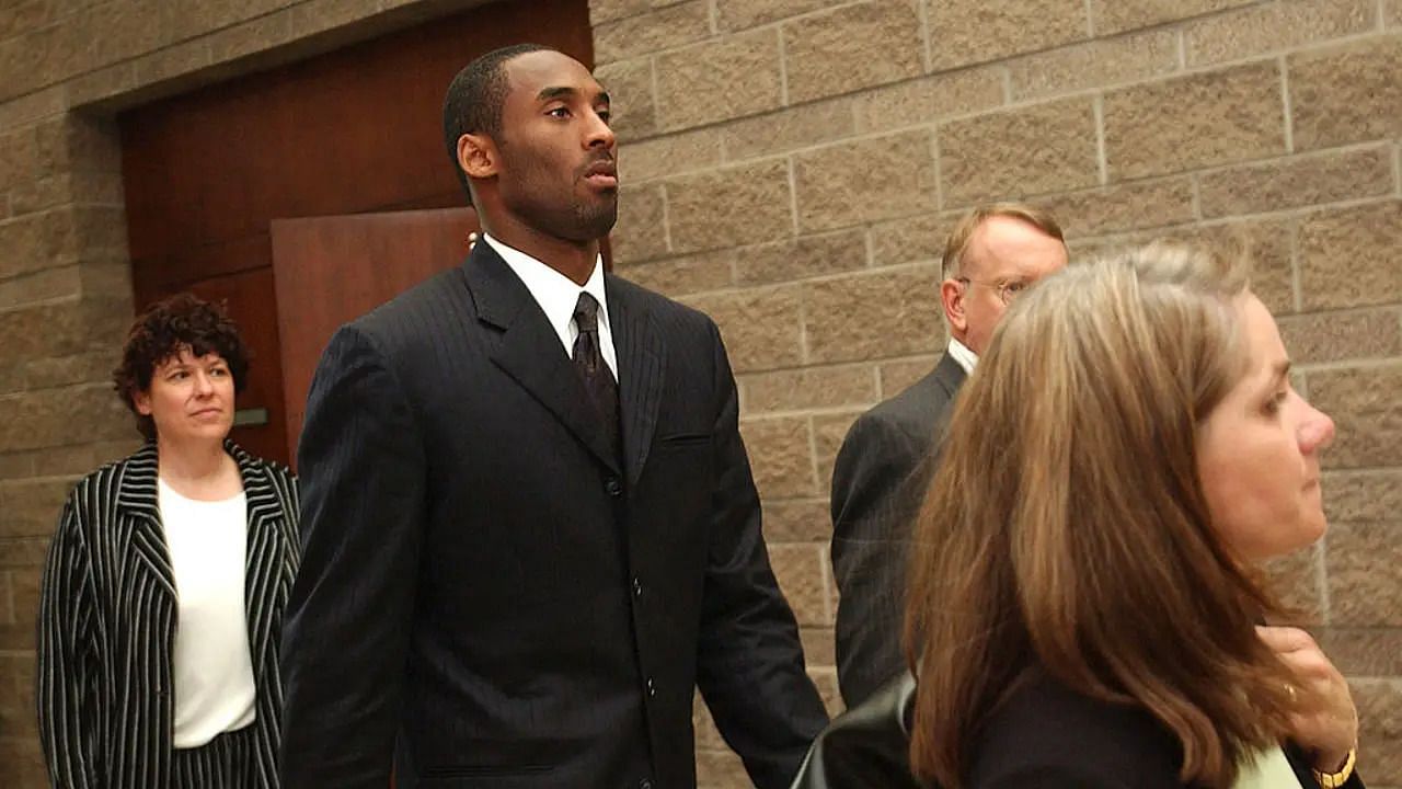 Kobe Bryant going to a courtroom