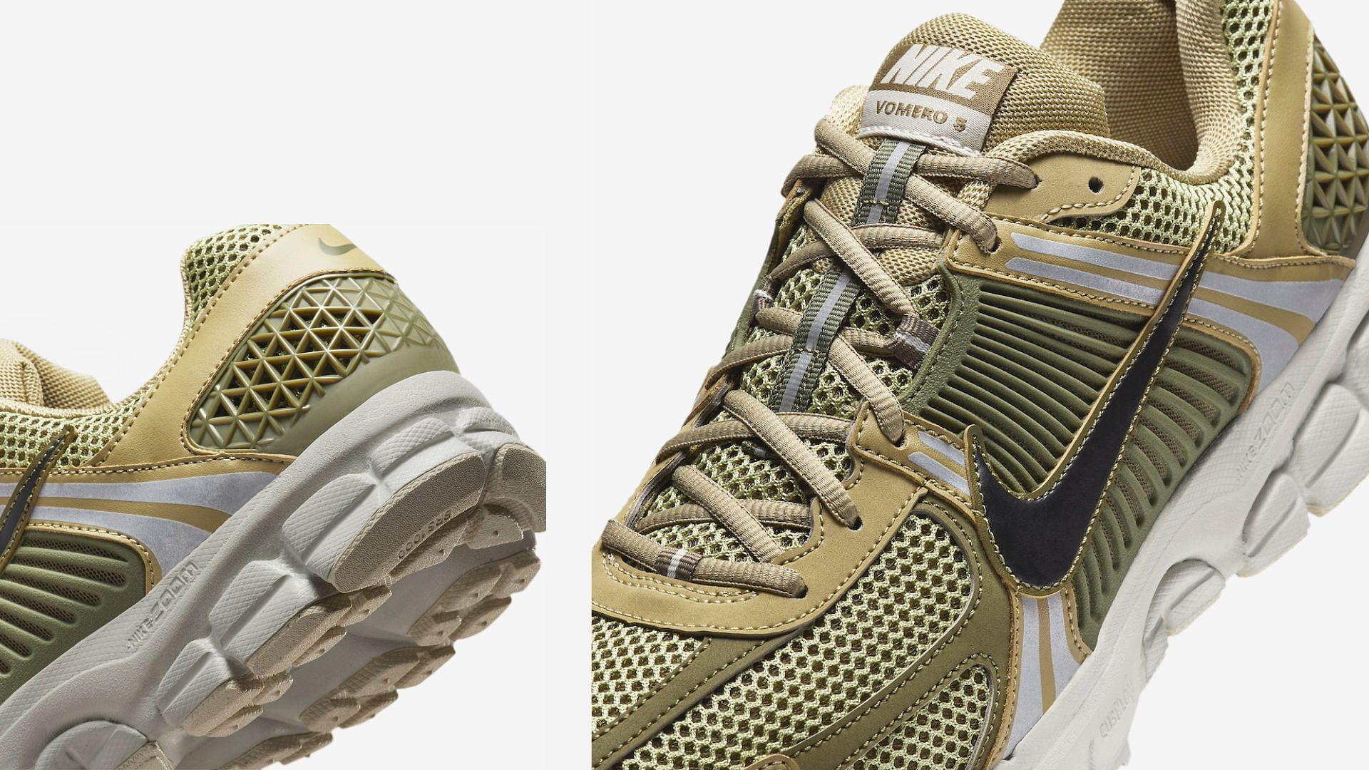 Here&#039;s a detailed look at the uppers and heels of the shoes (Image via Nike)