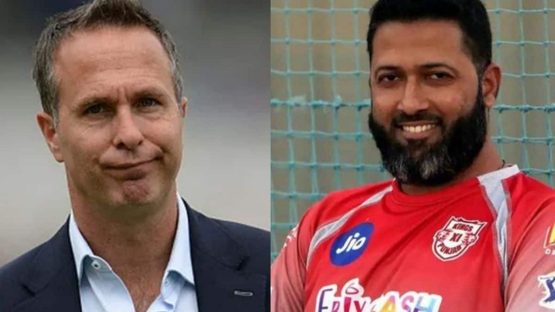 Michael Vaughan (L) was once again trolled by Wasim Jaffer (P.C.:X)