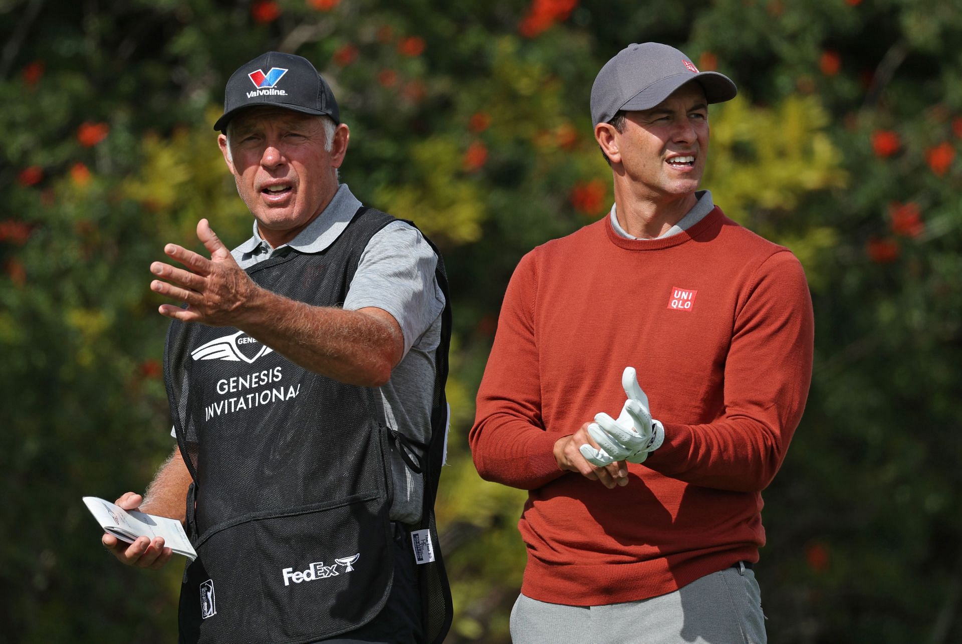 Steve Williams and Adam Scott at the The Genesis Invitational - Round Two (Image via Getty)