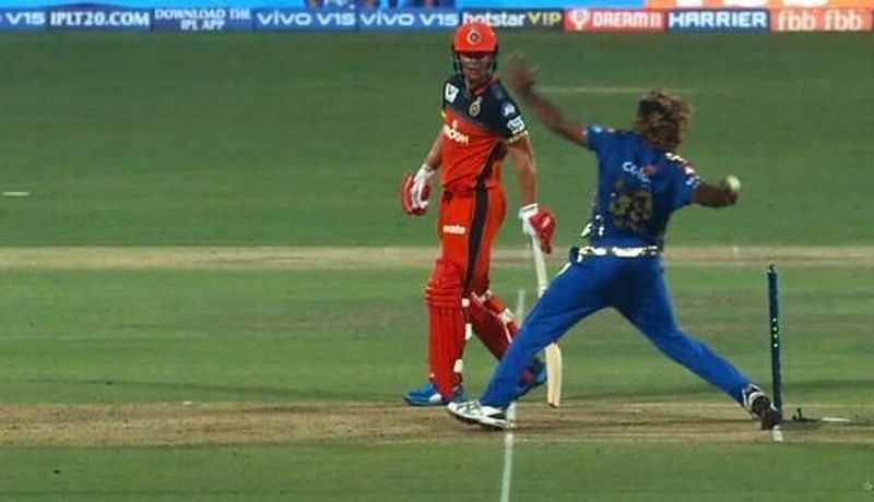 A screengrab of Lasith Malinga&rsquo;s no ball during IPL 2019. (Pic: BCCI)