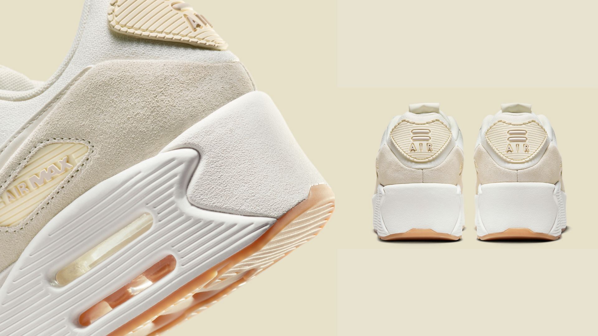 Take a closer look at the heel counters of these Pale Vanilla sneakers (Image via Nike)