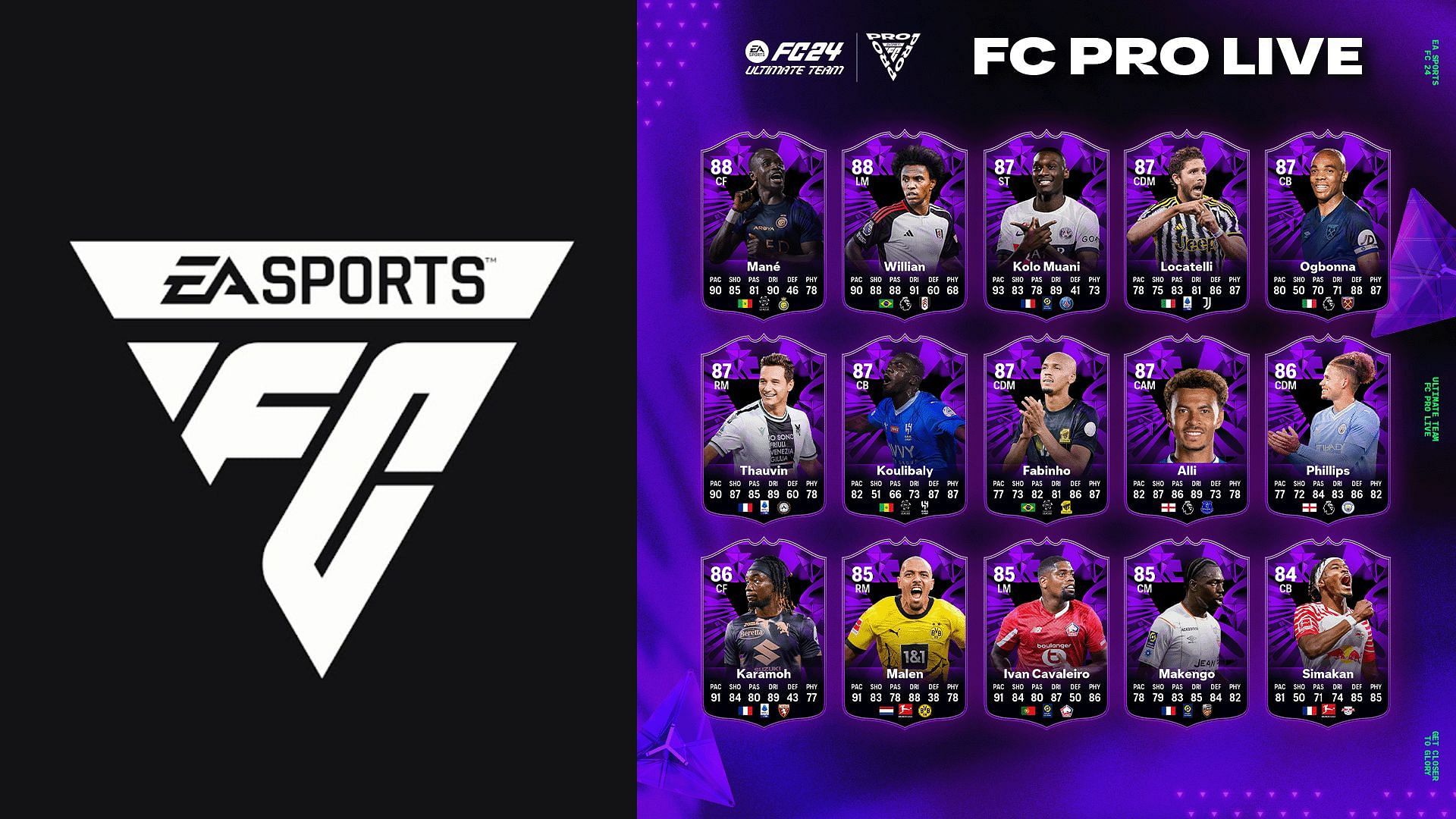 FC Pro Live roster reveal (Image via EA Sports)