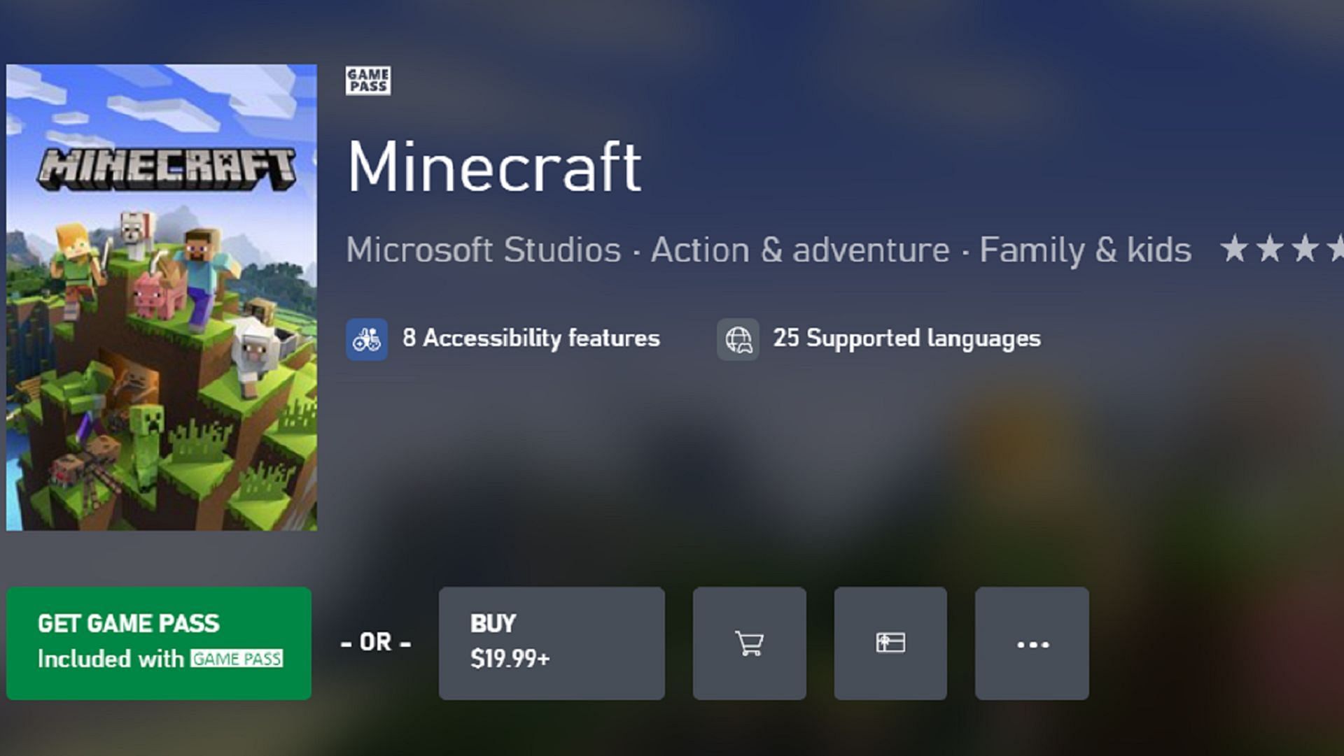 Updating Minecraft on Xbox consoles is as simple as a few button pressed (Image via Mojang)