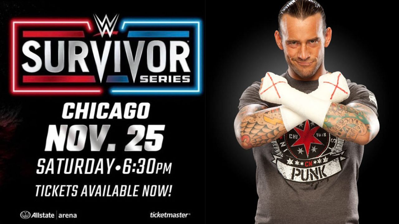 WWE Survivor Series logo (left) and CM Punk (right)
